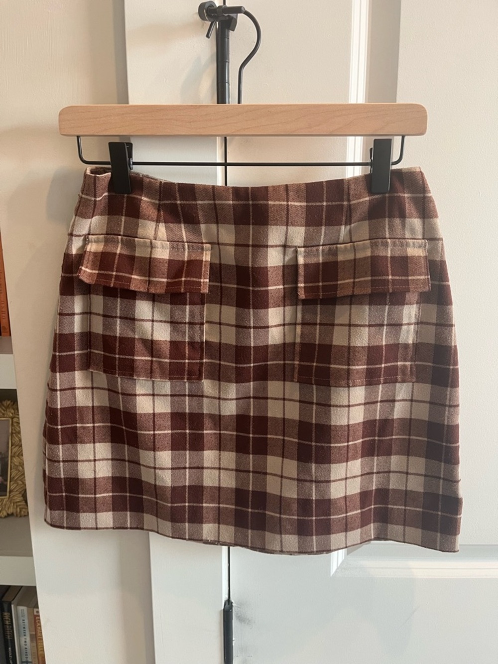 Reformation Janis Mini Skirt- Brown Plaid - Size 4 - Picture 3 of 6